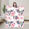 Floral Skull Wool Blanket Modern Creative Throw Blankets for Home 150*125cm Quilt