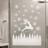 Christmas Window Clings White Elk Clings, Snowy Xmas Tree Windows Stickers, Shop Display Winter Forest Trees Decorations for Party Home Office