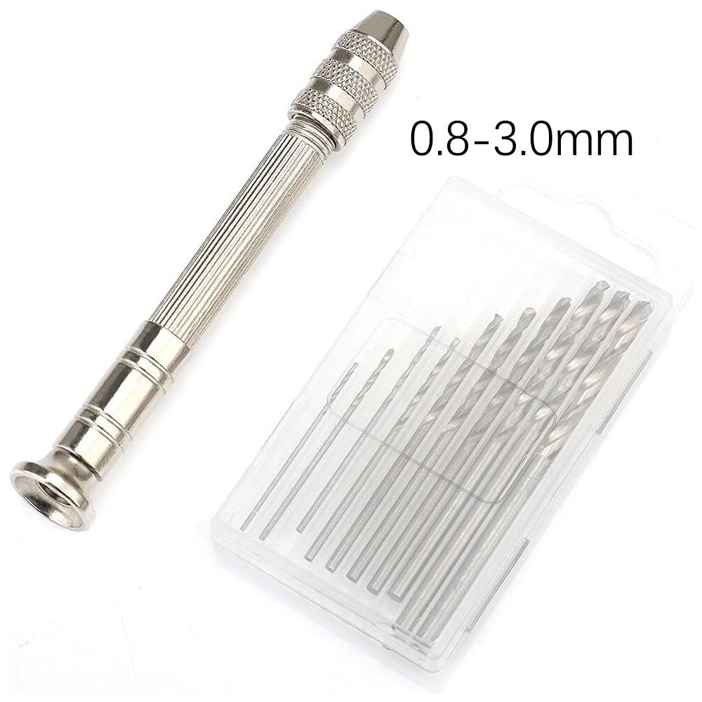Mini Hand Drill 0.8-3.0mm / 0.5-2.0mm, DIY Drilling Rotary Tool, Copper Wire Twisting, Woodworking Tool, Manual Twist Drill Bit
