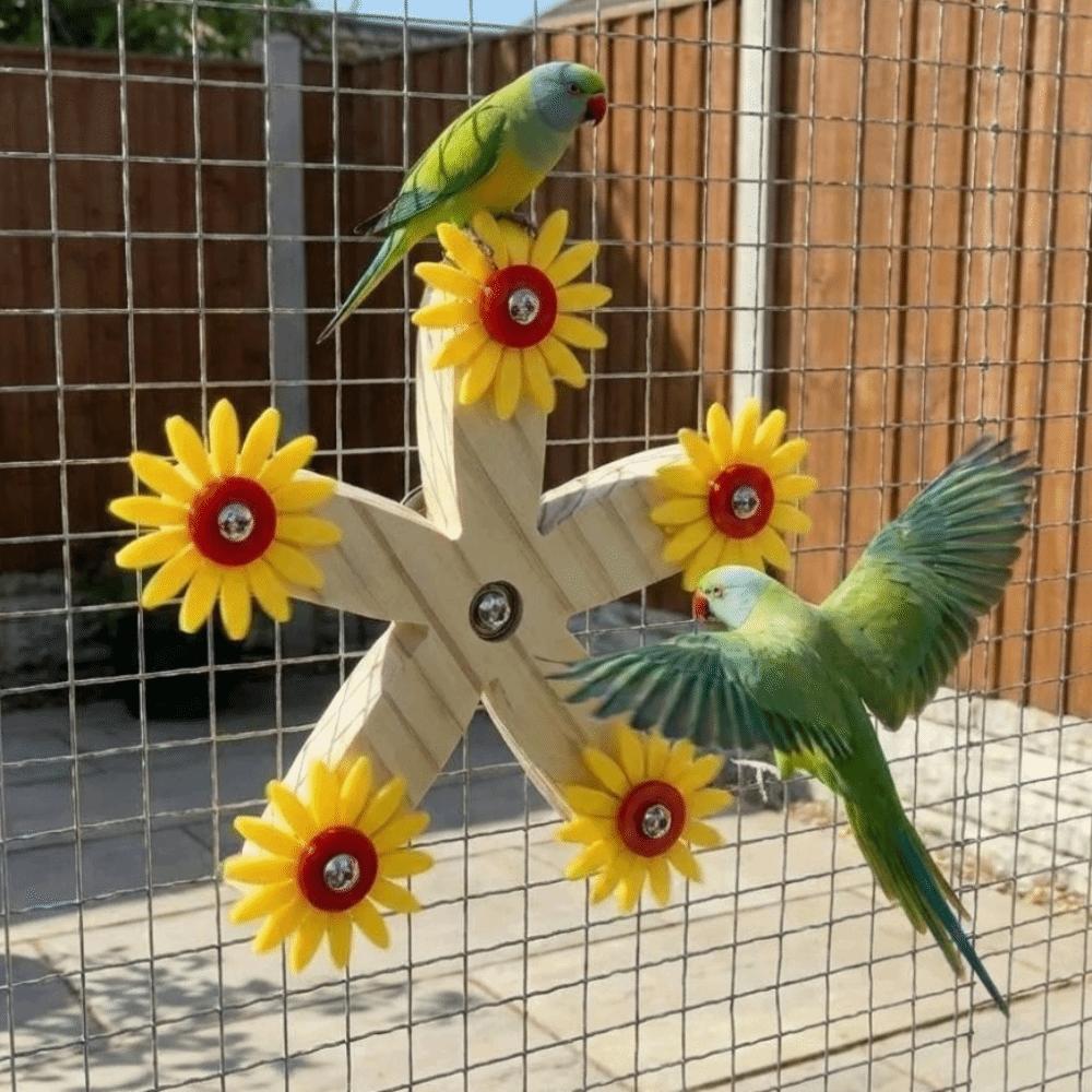 Wear Resistant Rotating Ferris Wheel With Bearings Bird Swing Toy  Bird Cage Accessories