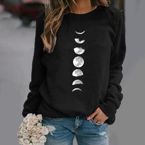 Blusa da Donna Chic con Scollo a O in Poliestere Primavera Autunno da Donna per Esterno Casual Felpe