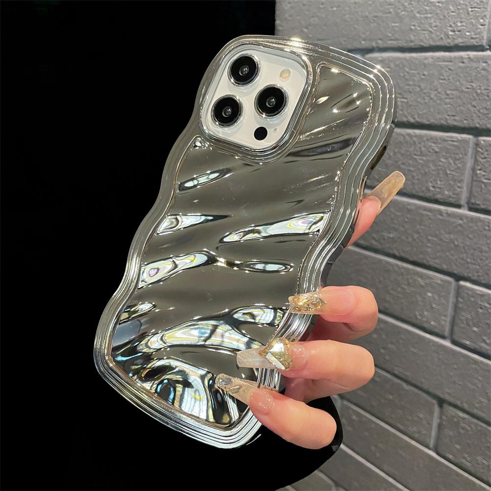

Роскошный глянцевый чехол с волнистым узором для iPhone 15 14 13 12 11 Pro Max, модный яркий бампер 2 в 1, противоударный чехол из ТПУ For iPhone 13 ProMax