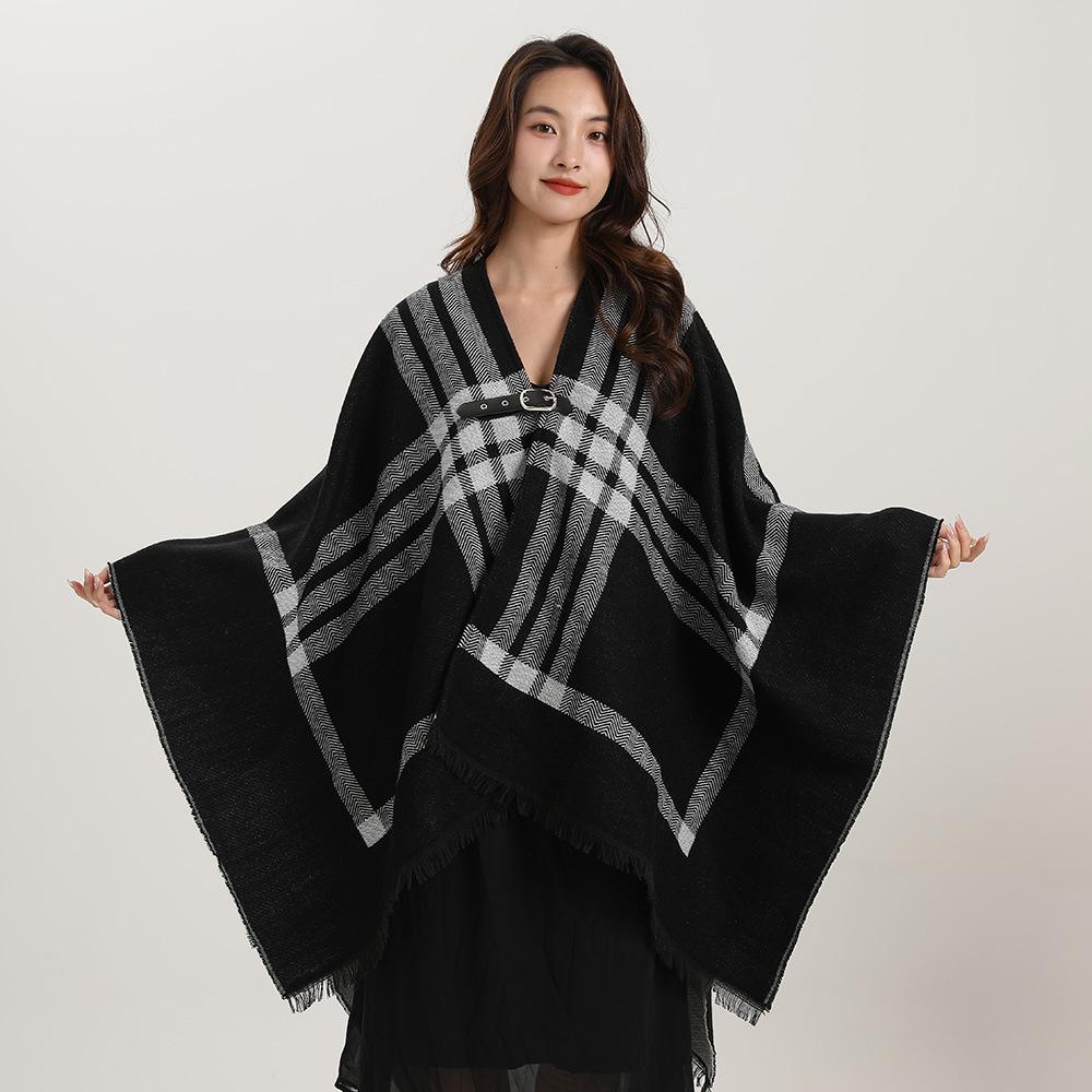 

Плащ шаль 2024 новый женский осенне-зимний плащ свободный плащ куртка женский офисный шарф шаль женская верхняя одежда 128*142