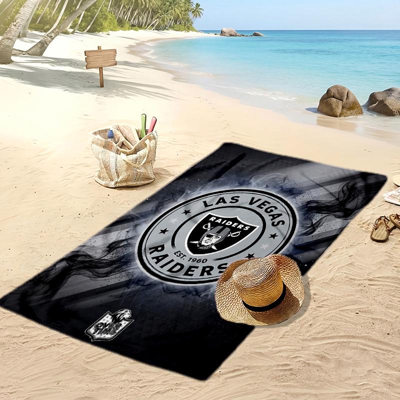 Asciugamano da Spiaggia Stampa Las Vegas Raiders Morbido Portatile Asciugatura Rapida?Asciugamano Asciutto Per Piscina Vacanza Estiva Sport all'Aperto