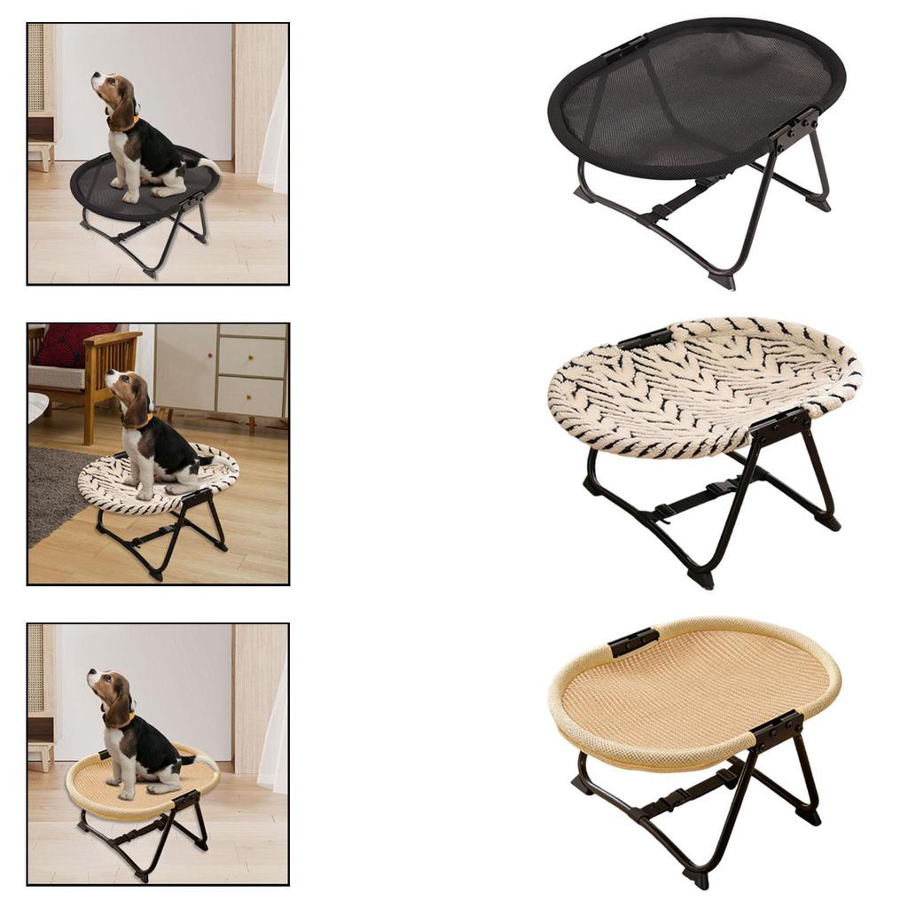 Dog Cot Elevated Iron Frame Travel Portable Pet Furniture Bed for Cats and Small Dogs