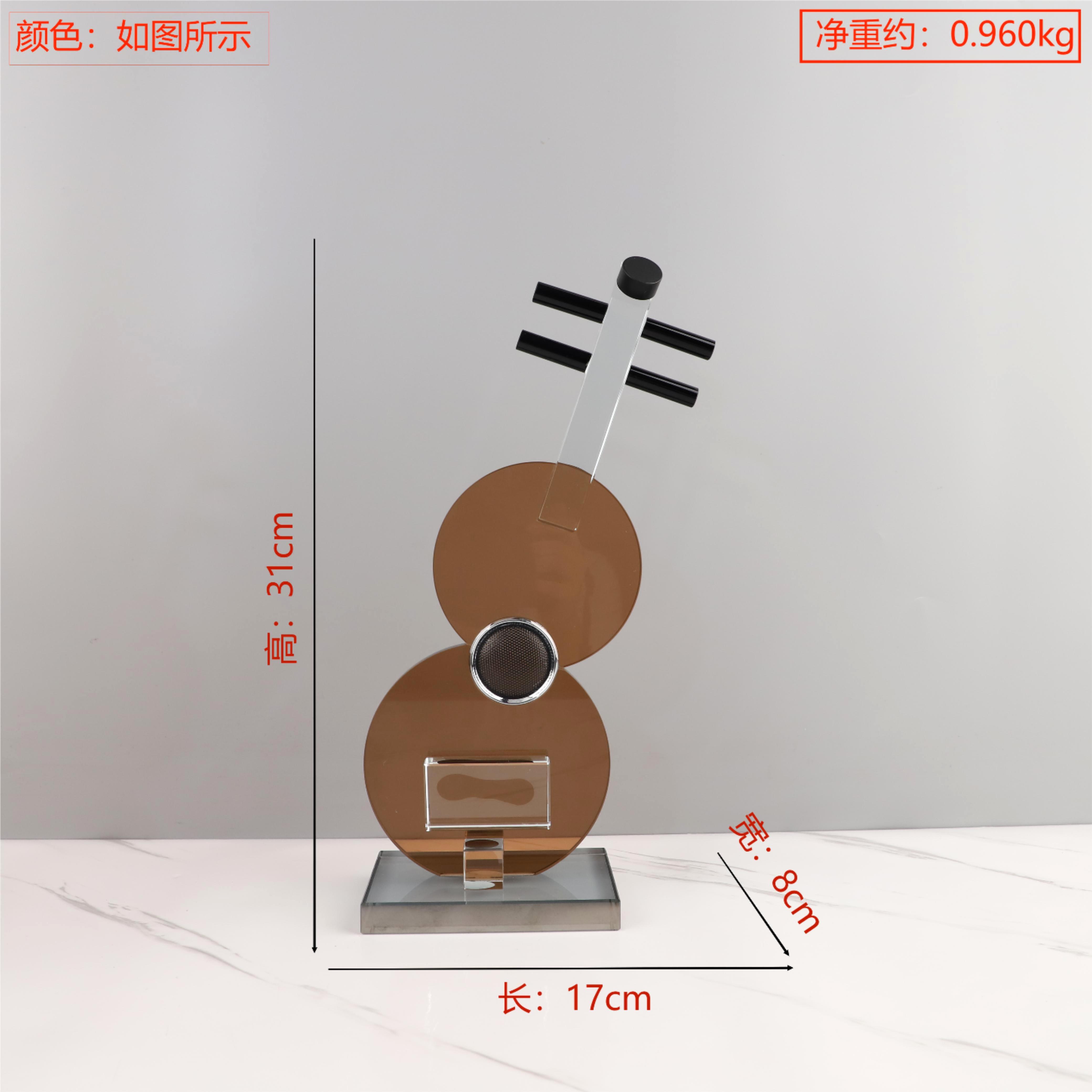 

Декор Фигурки Стеклянное ремесло Коричневое стекло Хрусталь Фигурки гитары Музыкальный инструмент Скульптура гитары Аксессуары для домашнего декора