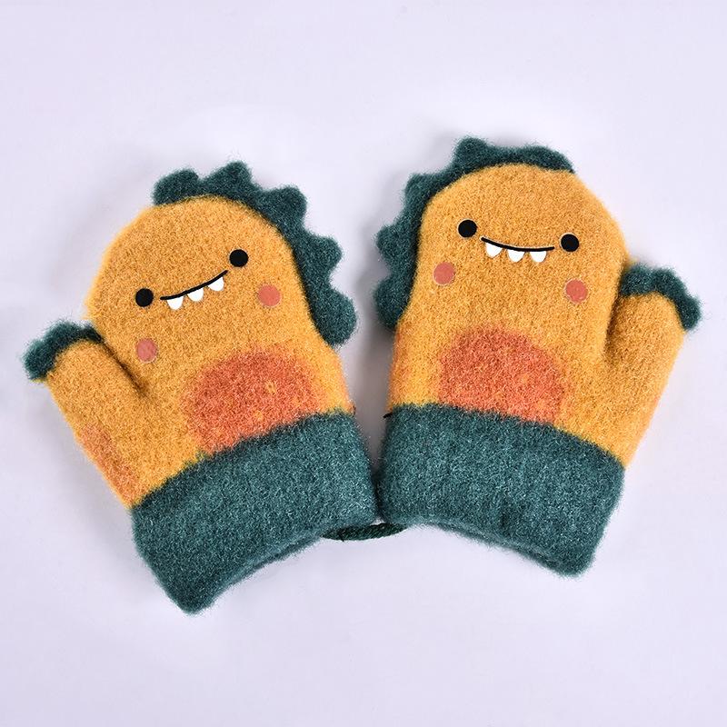 1 Paar Süße Kawaii Cartoon Dinosaurier Verdickte Warme Säugling Baby Jungen Mädchen Winter Warme Handschuhe Neugeborenen Fäustlinge Kinderhandschuh
