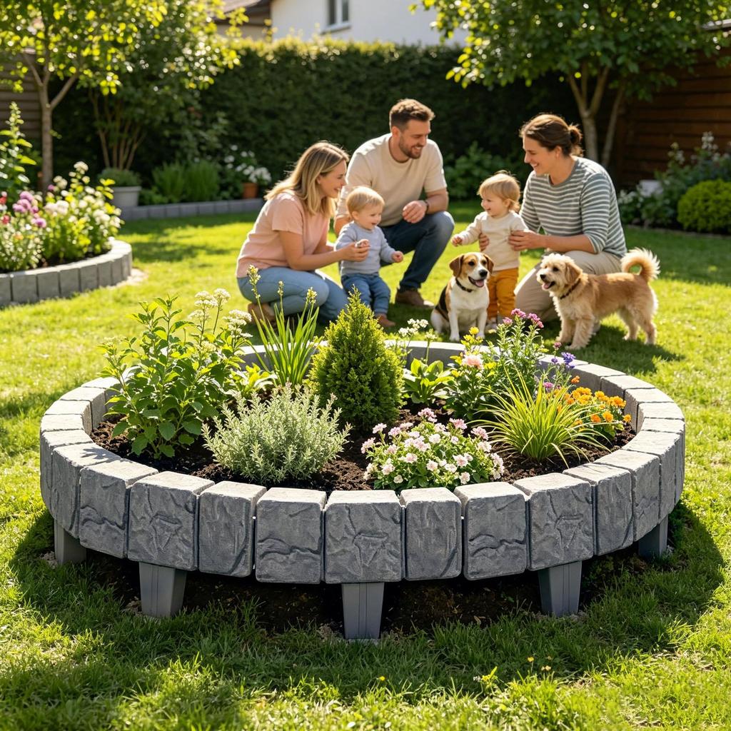 Stone Garden Fence Faux Artificial Decorative Fence Artificial Stone Edging For Lawn Flower Beds Outdoor Decor Retaining Yard