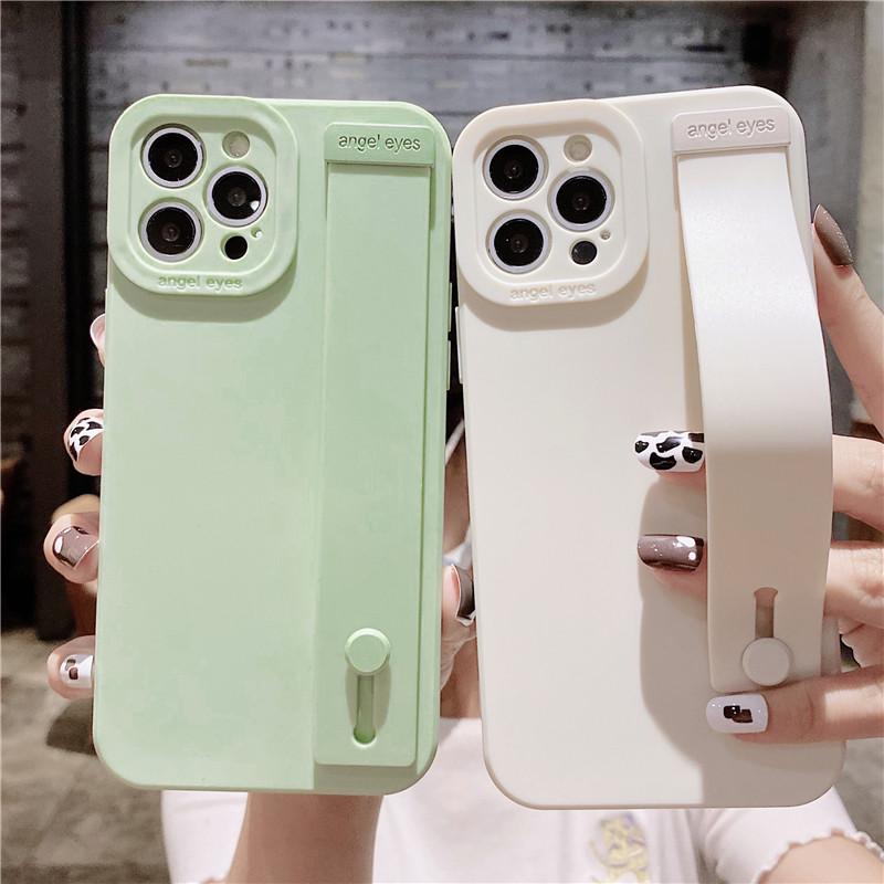 Mode Wein Rot Gummi Handgelenk Strap Halterung Telefon Fall Für Iphone 13 Pro Max 11 12 Xs X Xr 7 8 Plus Abdeckung Hand Band Weiche Stoßstange