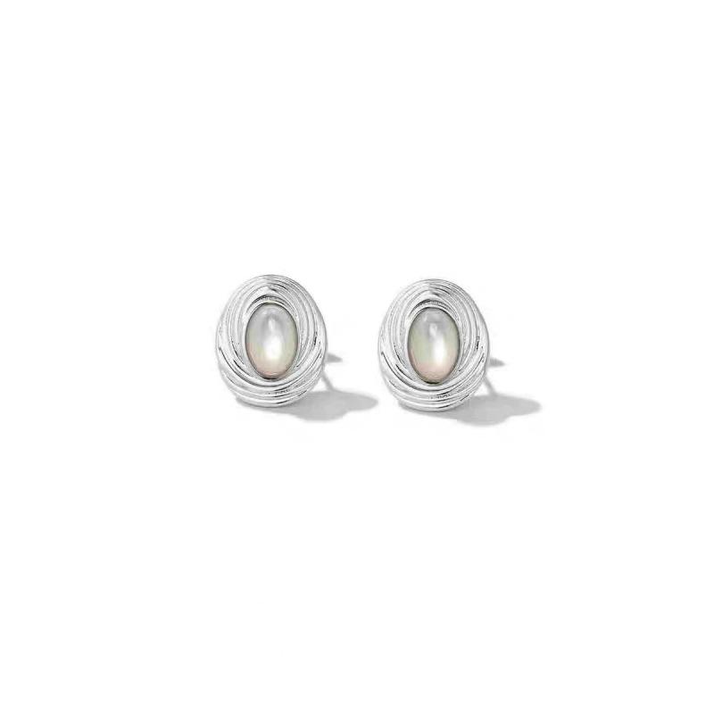 Exquisite Retro Round Hoop Earrings: Copper Alloy Mark Series Studs
