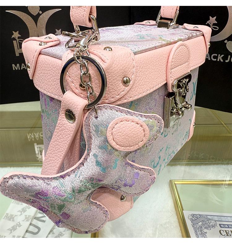 Song Brokat Rosa Kasten Tasche: 2026 Damen-Modehandtasche inspiriert vom chinesischen Kulturerbe