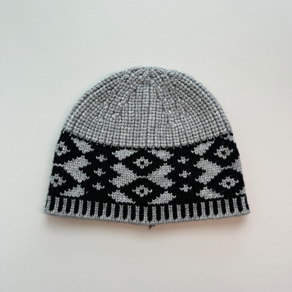 Retro knitted jacquard wool hat versatile ear protector bag head fisherman basin hat men and women tide street warm autumn and winter hat