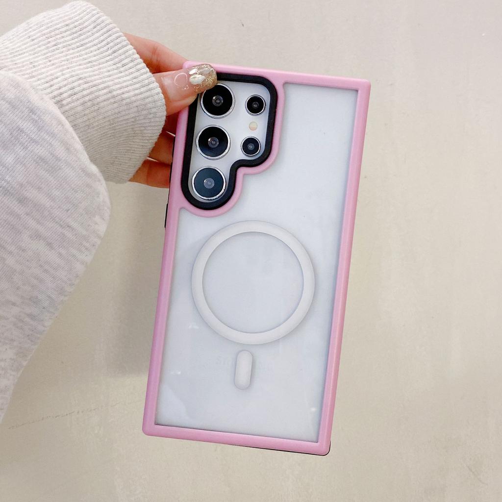 Macaron Magnetic Phone Case Samsung S25ultra Suitable for S24 Plus Protective Case Galaxy Simple Case