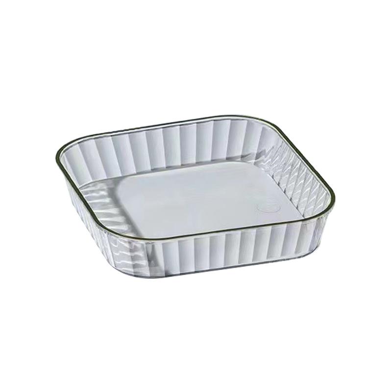 1/4pcs Plastic Dish Plate for Food Small Square Serving Tray for Appetizer Cookie Fruit Multi-purpose Cat Bowl Easy to Clean