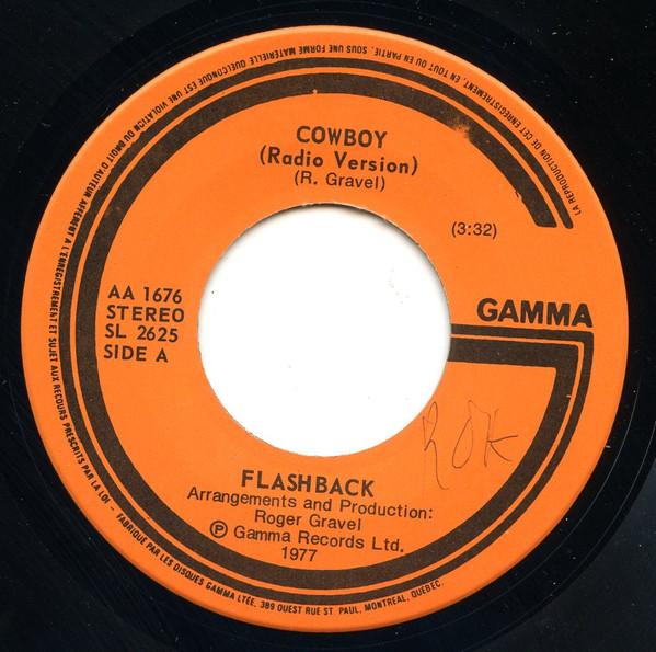 

7-дюймовая пластинка FLASHBACK Ковбой AA1676 Gamma 1977 Канада SoulFunk Б/у