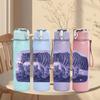 1PC Blue Tiger Dark Pattern Art 750ml Color Plastic Sports Water Bottle Leakproof Flip Straw Lid Suitable for Sports Office Home Use