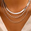 Stainless Steel Necklace Minimalist Classic Blade And Round Chain Non-fading High-quality Necklace For Women Zircon Party Wear