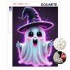 DIY Frameless Pearl Painting Kit Cute Ghost Design 3D Bead Art Canvas Relaxing Craft for Home Wall Decor Gift
