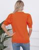 Halloween Women's Slim Fit Pumpkin Smile Knit Top - Short Sleeve Round Neck Sweater