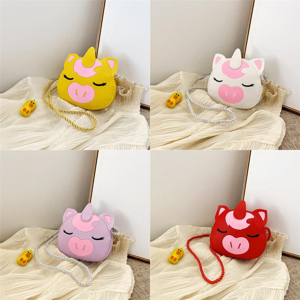 Kids Girls Small Pu Leather Crossbody Bag With Zipper For Daily Use