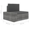 5 Piece Garden Lounge Set with Cushions Grey Poly Rattan