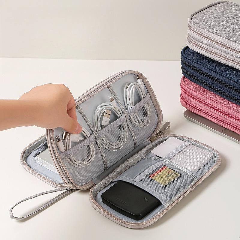 Large Data Cable Bag Storage Waterproof Multi-function Headphone Power Cord Storage Bag Portable Three-layer Storage Finishing Bag