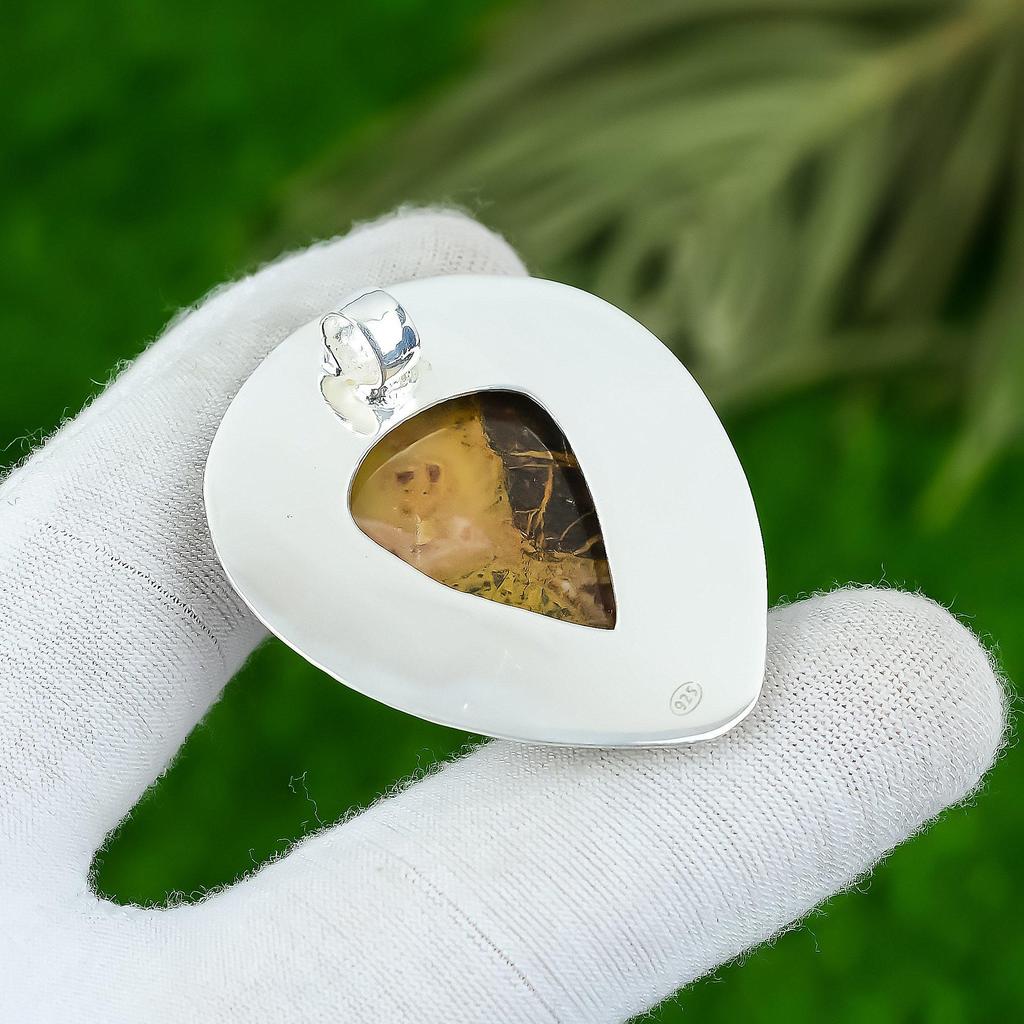Gift For Women Jewelry Pendant 925 Sterling Silver Natural Bauxite Gemstone