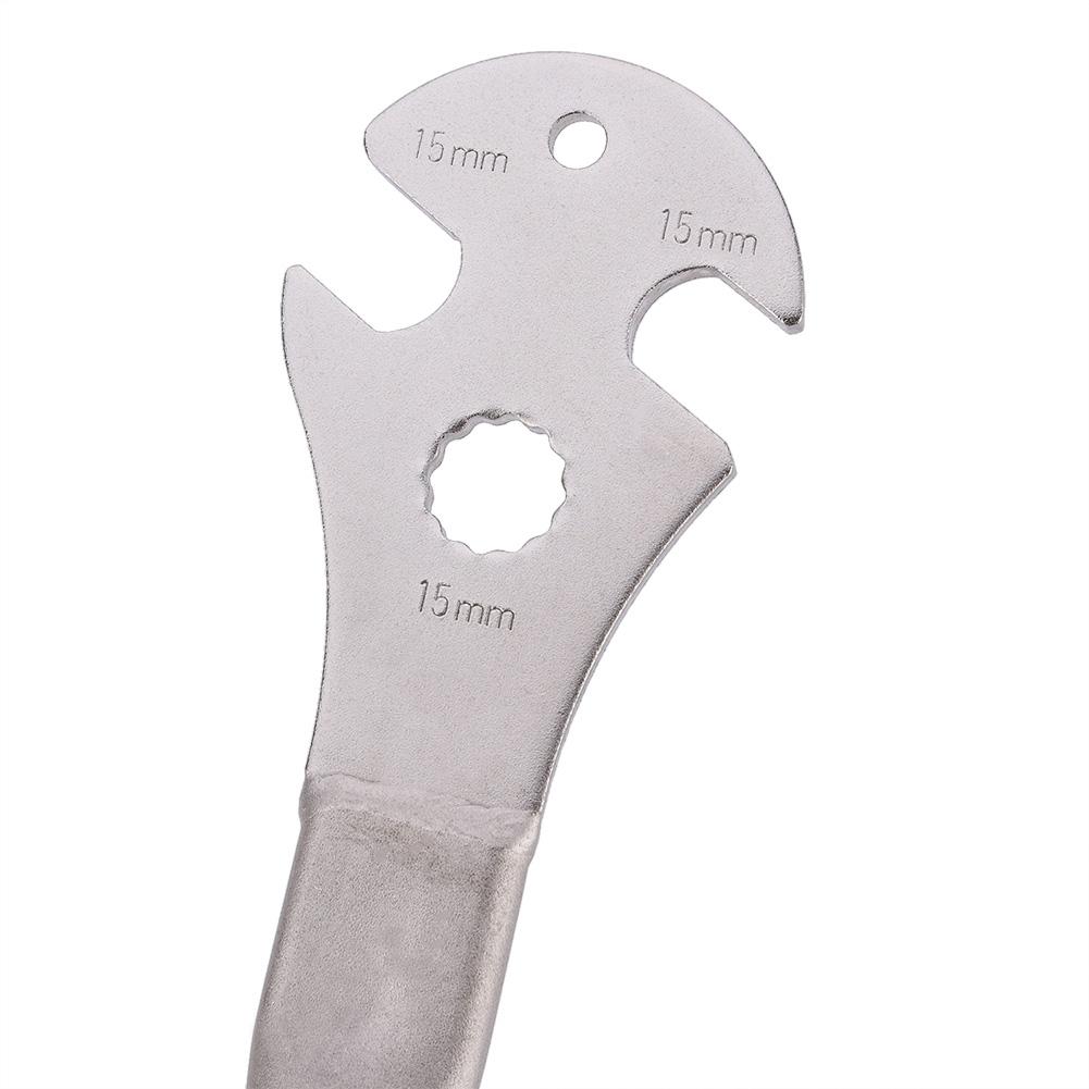 Steel Alloy 35cm Bicycle Long Handle Foot Pedal Removal Wrench Tool with 15mm Slots