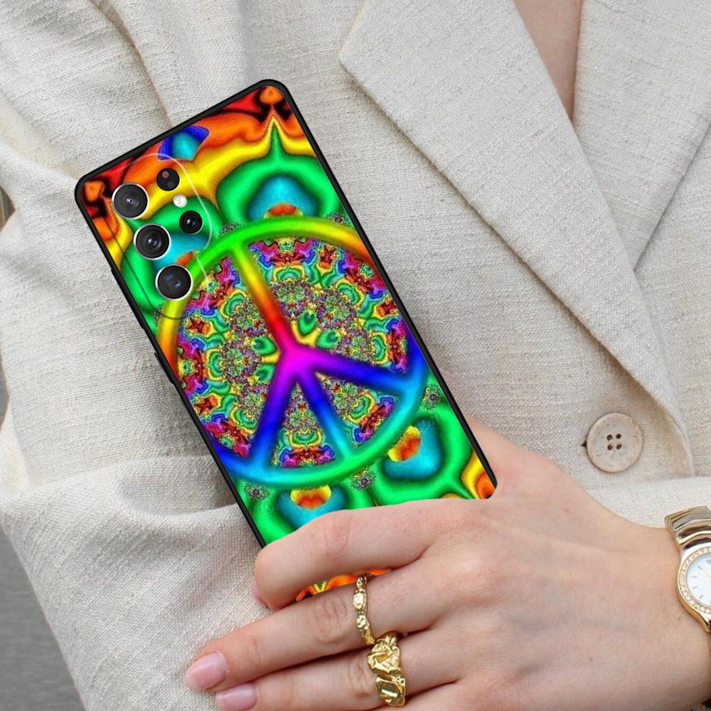 Hippie Daisy Tie-dye Flower Peace Cell Phone Case for Samsung Galaxy S26 Ultra S25 S24 S23 S22 S21 S20 Note10 Cover