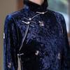 Womens Long Sleeve Velvet Winter Qipao Dress Vintage Chinese Style Modernized Fit