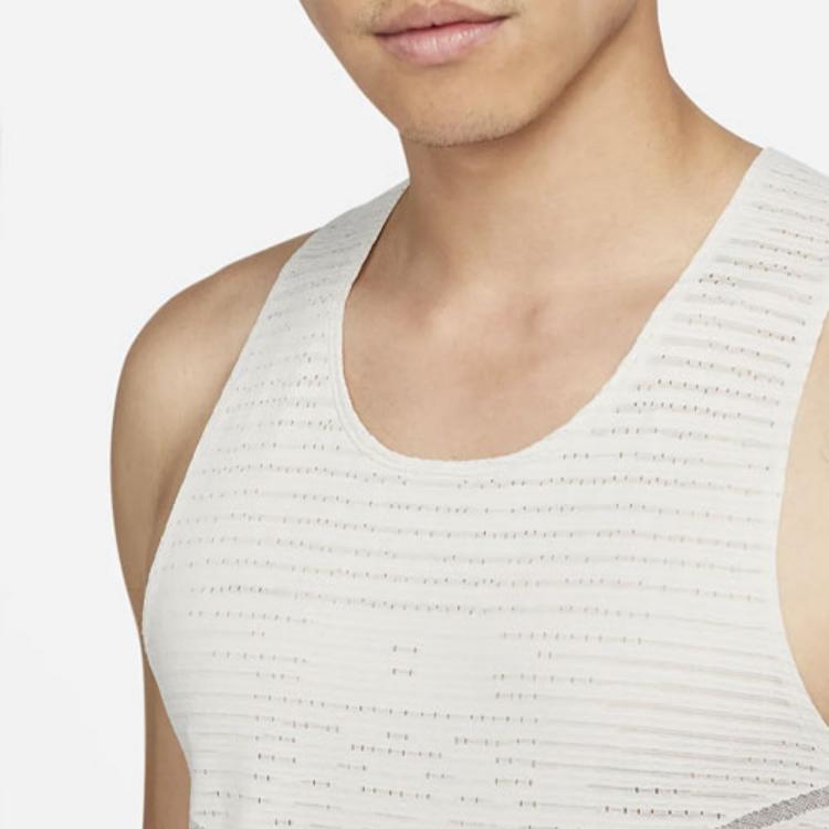 Nike Run Division Pinnacle Breathable Quick-Drying Solid Running Tank Top Men Tops White DM4776-072