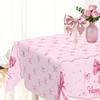 1pc Pink Bow Table Cloth Coquette Birthday Decorations for Women for Girls Bridal Baby Shower Birthday Party Stylish Party Decor