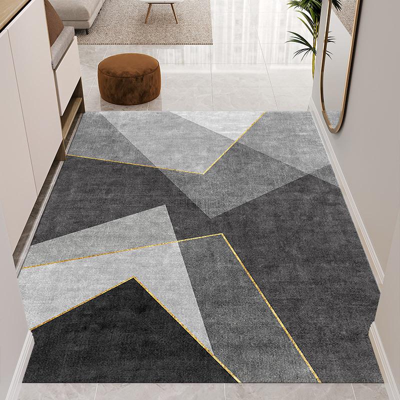 

Входной коврик Светлый роскошный домашний коврик для двери Грязеотталкивающий входной коврик Коврик для пеленания обуви Серый входной ковер 80*100CM