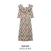 Spring 2025 Women's Ethnic Print Ribbon Dress - European & American Style