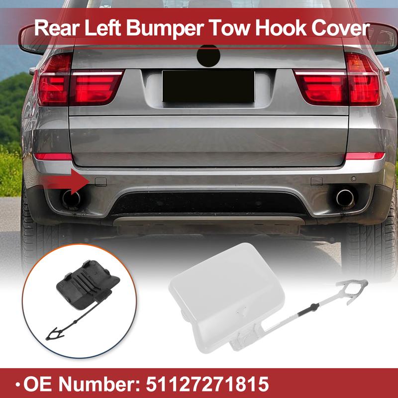 X Autohaux Car Tow Hook Cover Cap for BMW X5 E70 2011-2013 Hook No.51127271815 White