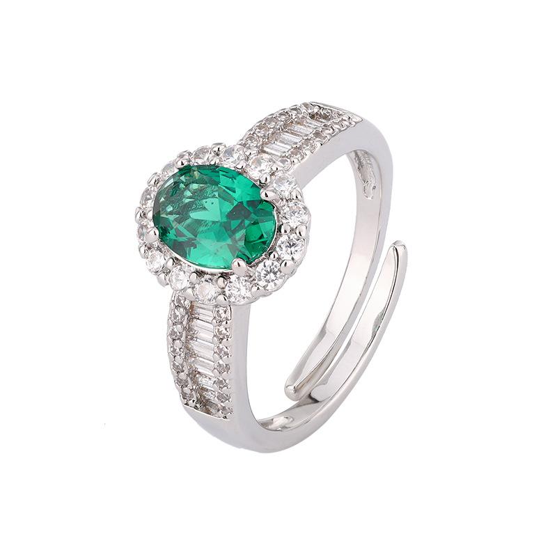 Jewelry Copper Bottom Gold-Plated Simulation Color Treasure Corundum Oval Retro Shape 6 * 8