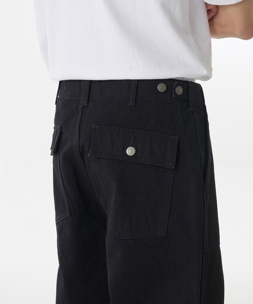 MUSINSA STANDARD Denim Fatigue Pants [Black]