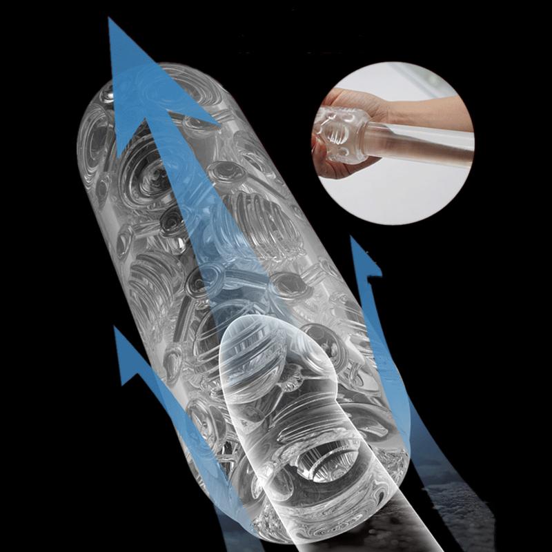 Transparentní silikonový kalíšek na masturbaci pro muže Bezpečné měkké hračky Orgasmus Mužská masturbátor Sexuální hračka Realistická vagina Zboží pro dospělé
