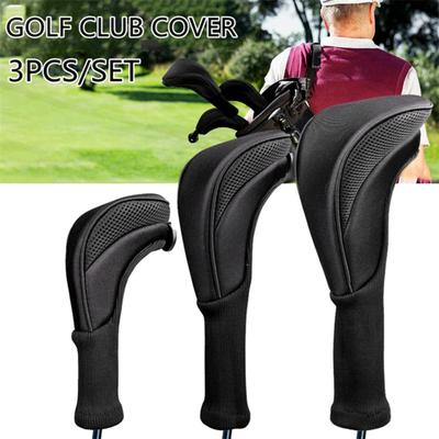 3Pcs Golf Club Head Cover Mesh Golf Club Headcovers with Interchangeable