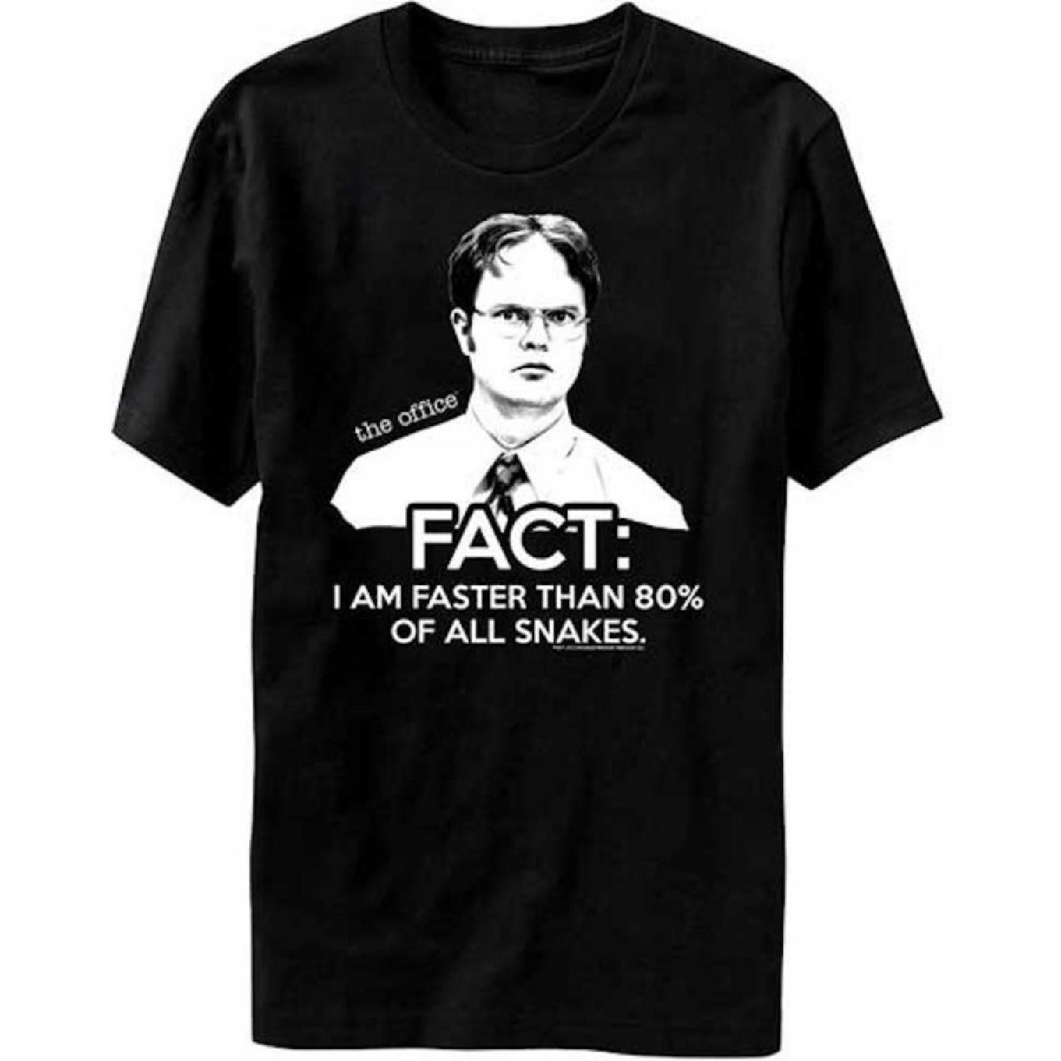 The Office Dwight Fact Faster Than Snakes T-Shirt - Black (Large) XXXXXL разноцветный