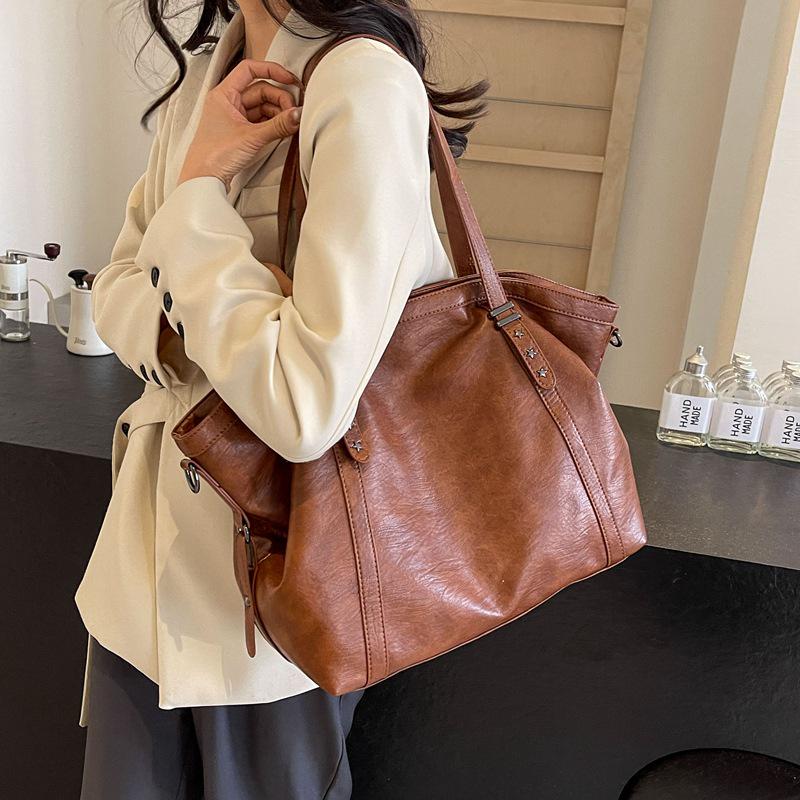 Borsa a tracolla e a spalla retrò da donna di grande capacità - Borsa tote versatile da pendolare