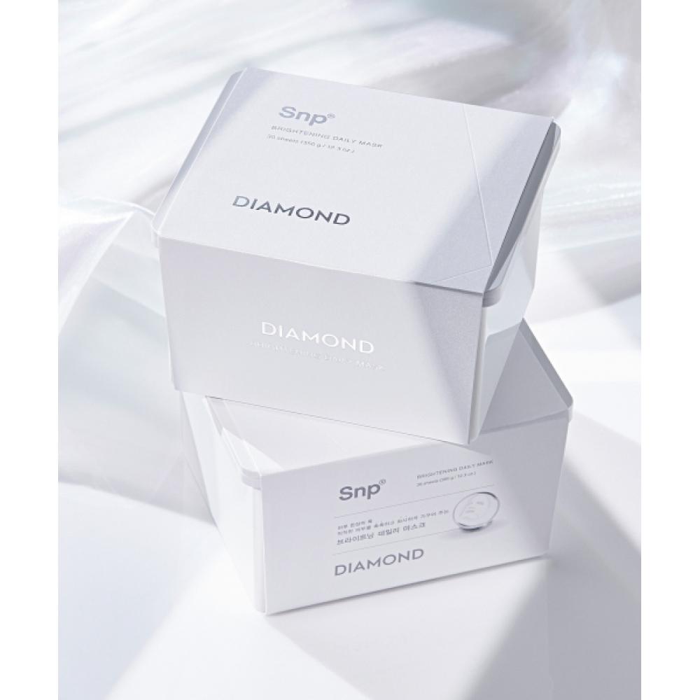 Snp [2Pack] Diamond Brightening Daily Face Mask Pack Whitening Blemishes 30 Sheets+30 Sheets FREE