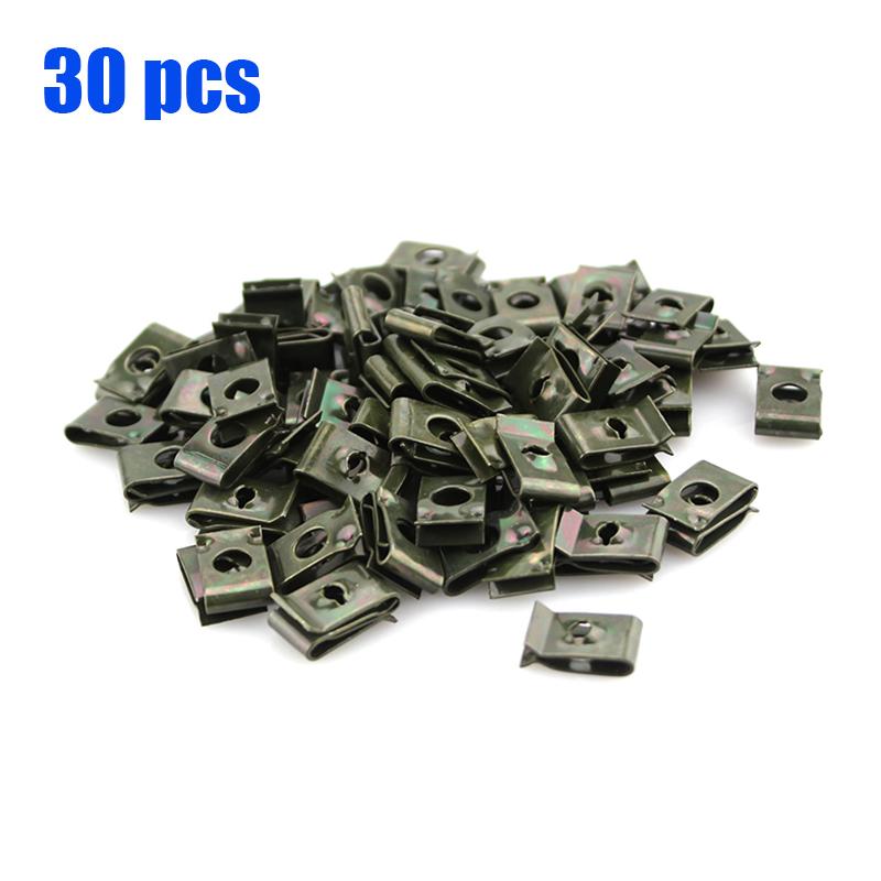 5/100x Car Motorcycle Metal Fastener Clip Screw U-Type Clip Auto Electromobile Anti-rust Protection Clip Buckle Screw Iron Sheet