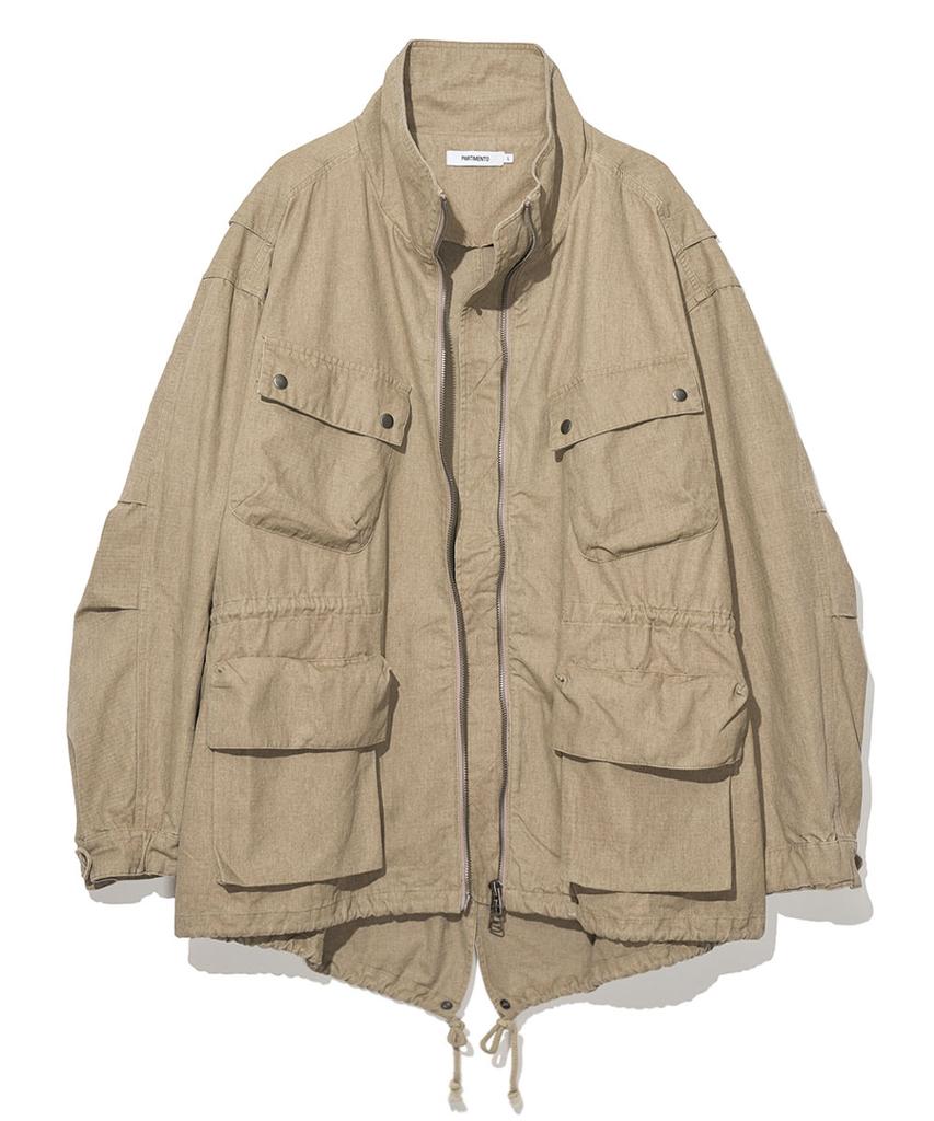 Partimento Vtg Canvas Safari Field Jacket Beige