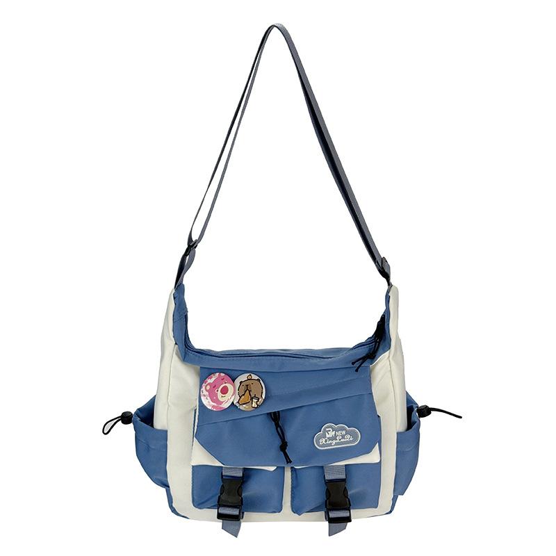 Spring and summer new messenger bag men's trendy brand large capacity ins shoulder bag Japanese casual mailman bag versatile small satchel