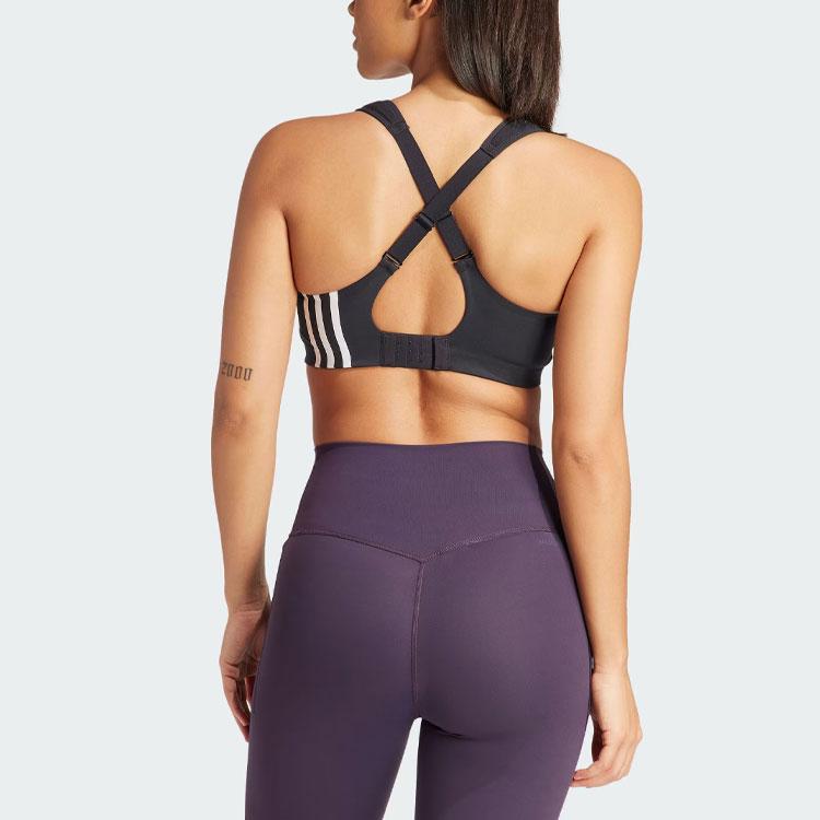 Adidas TLRD Impact High-Support BH Drei-Streifen Color Block High-Intensity Fitness Sport-BH Damenunterwäsche Schwarz IX4942