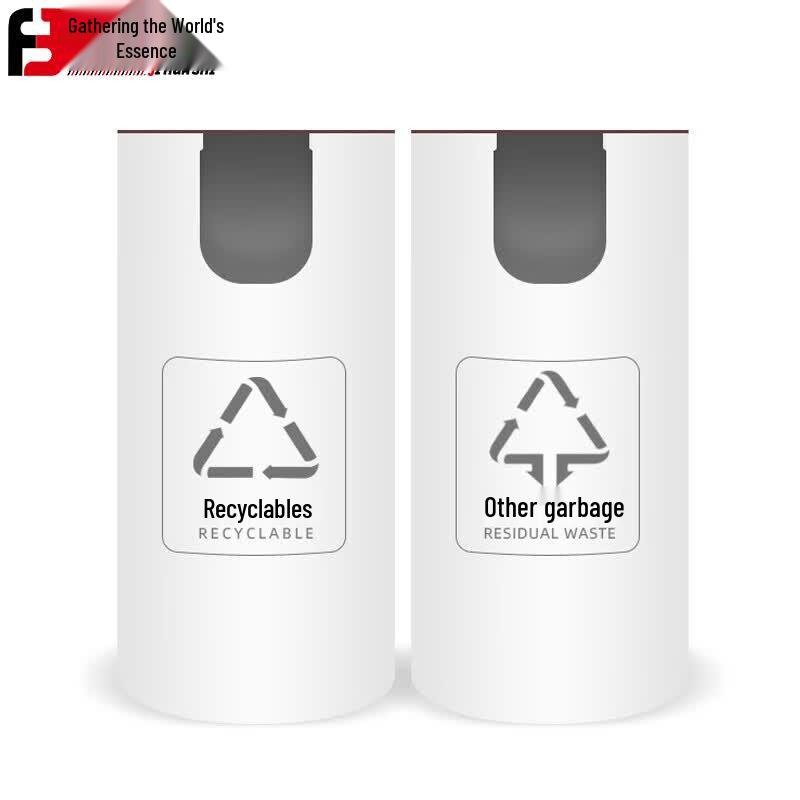 JHS-0104 Hotel Lobby Double U-shaped Recycling Bin