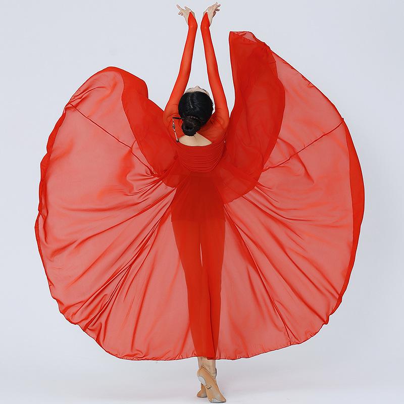 

Костюм для бальных танцев в китайском стиле 2024 года с юбкой «полное солнце» 720 градусов для женщин M