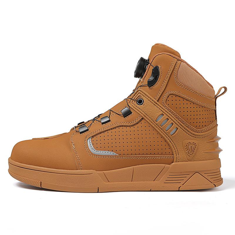 New Cowhide Motorcycle Shoes for Men, Motorcycle Commuter Protection, Wear-resistant, Breathable Cycling Shoes for Women, Swivel Buckle