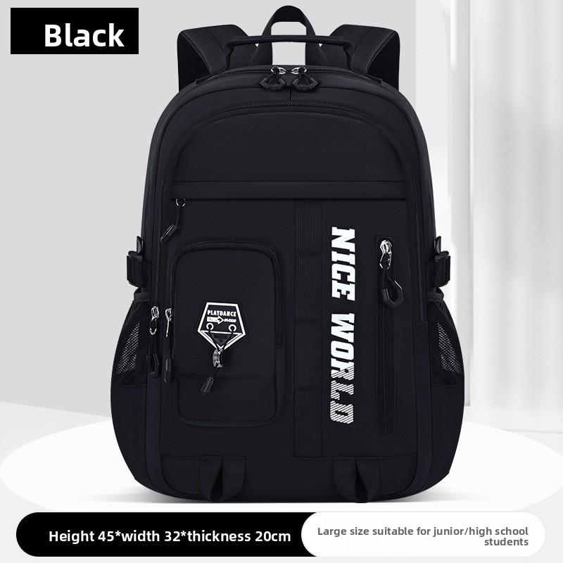 

Sesame Baby School Backpack For Middle School Students Nylon Lightweight Multi Compartment Urban Style чорний